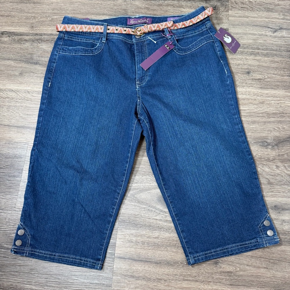 Gloria Vanderbilt Skimmer Denim Shorts NWT Size 14 Stretch‎ High Rise